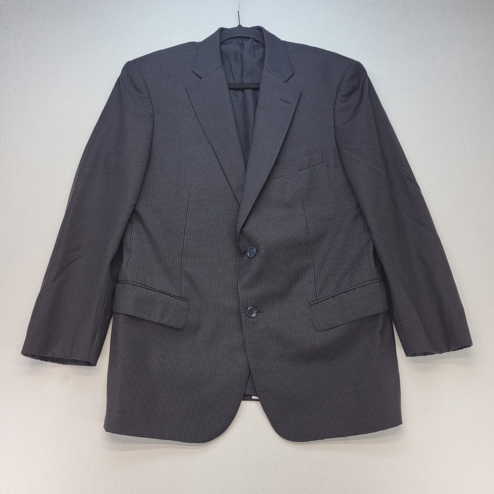 Pal Zileri Suit Jacket Men 52/US 42 Gray Pinstripe Super 130s Wool Blazer Italy